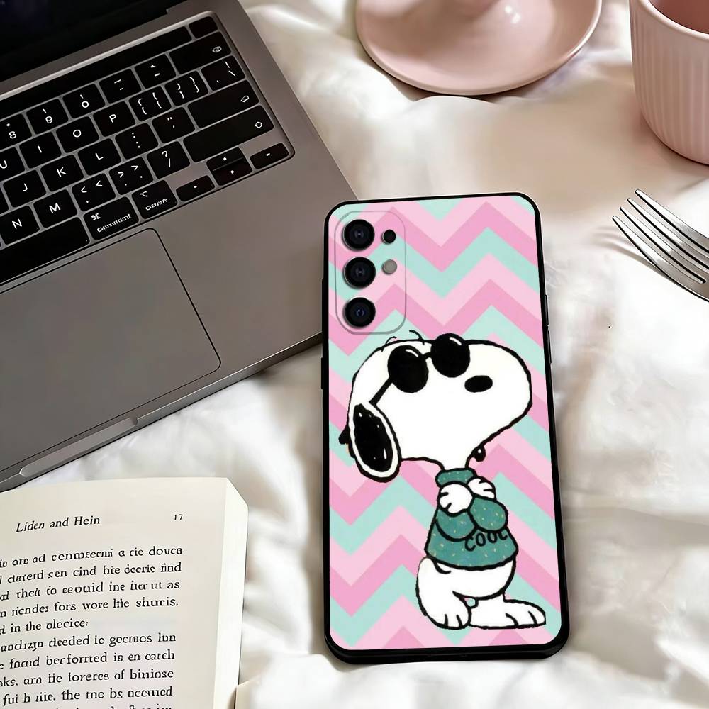 Cute S-Snoopys Phone Case For Samsung S25,S24,S21,S22,S23,S30,Ultra,S20,Plus,Fe,Lite,Note,10,Black Cover