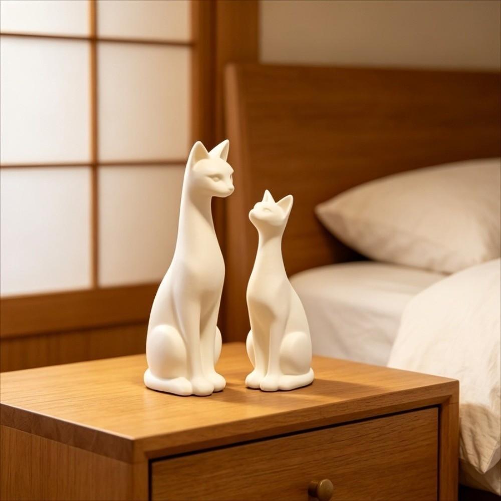 1 Pair Aesthetic Minimalist Cat Statue Minimalist Cat Table Sculpture Living Room