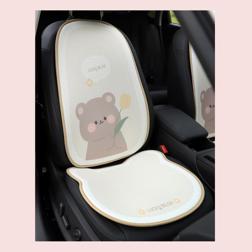 Bear Summer Breathable Seat Pad Protector Mat Car Ice Silk Cushion All-Season