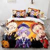Genshin Impact Bedding Set Single Twin Full Queen King Size Game Anime Bed Set Aldult Kid Bedroom Duvetcover Sets 3D Print 033