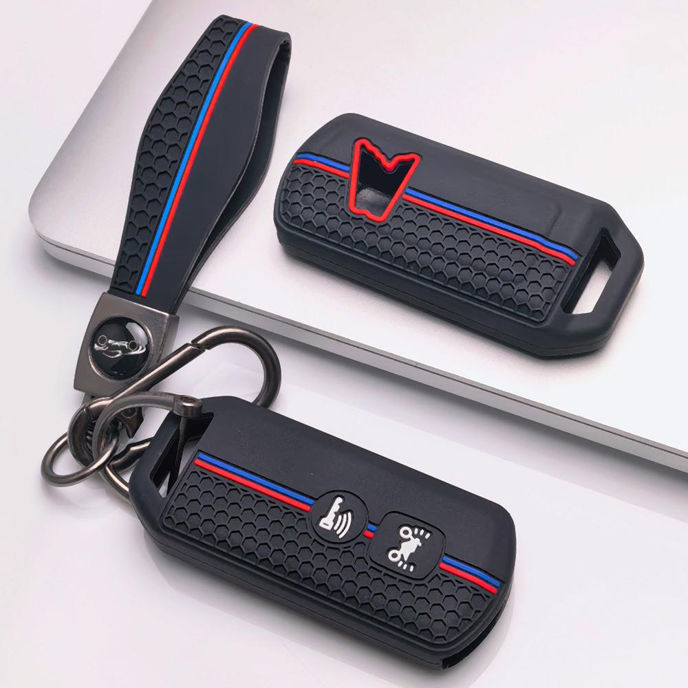 Key Shell Cover for Honda PCX150 160 ADV150 Forza125 300 Vario125 150 with Keychain Anti-Scratch Surface Shockproof Structure Soft Grip Texture