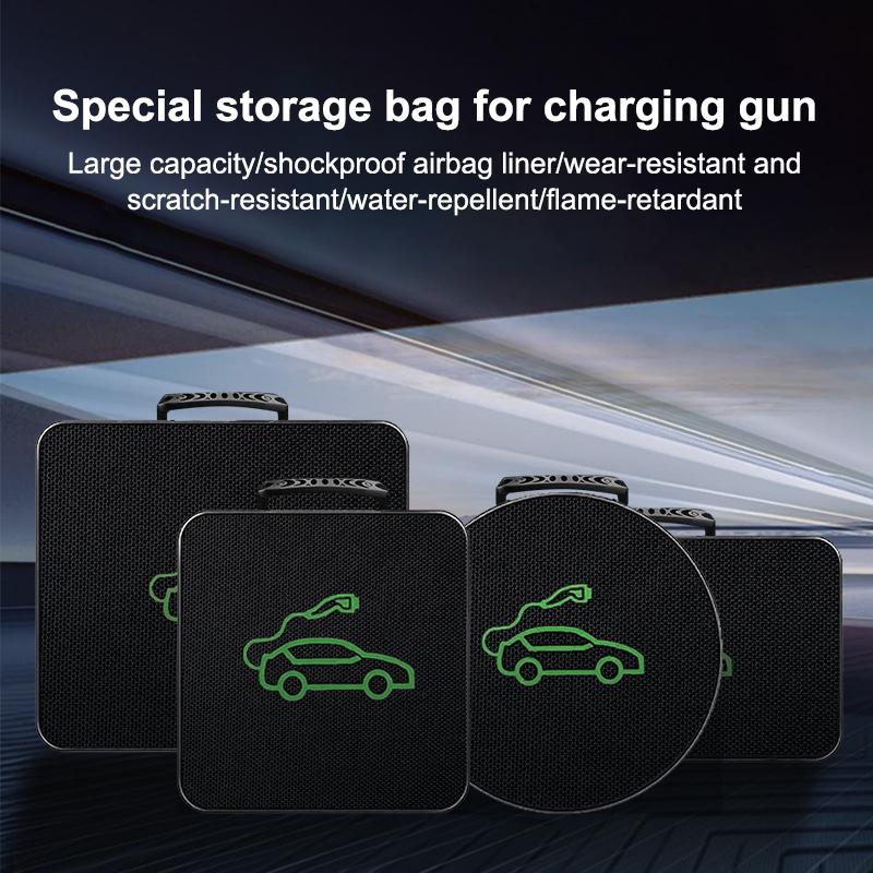 Electric Car Battery Jumper Cable Storage Bag Waterproof Ev Car Rechargeable Gun Storage Organizer For Charging Cables Cords