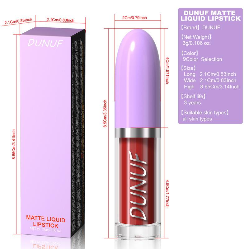 Matte Velvet Lip Glaze Waterproof Long Lasting Not EasyTo Fade Sexy Red Lip Gloss Silky Smooth Beauty Red Lipstick Makeup Women