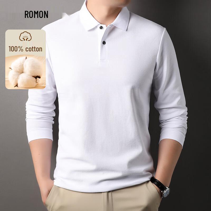 Luomeng Men s 100% Cotton Long-Sleeve Polo T-Shirt XL
