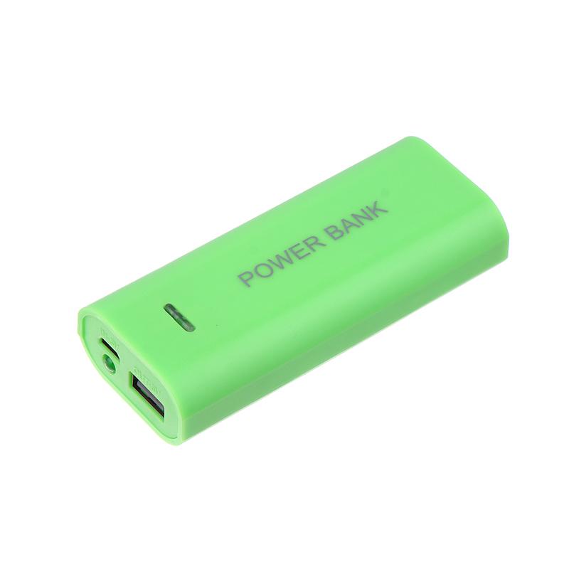 

Портативный кейс для повербанка DIY 2 ячейки 18650 бокс для аккумуляторов для зарядки смартфона 5 В 1 А для аккумулятора 18650 с индикатором зелёный