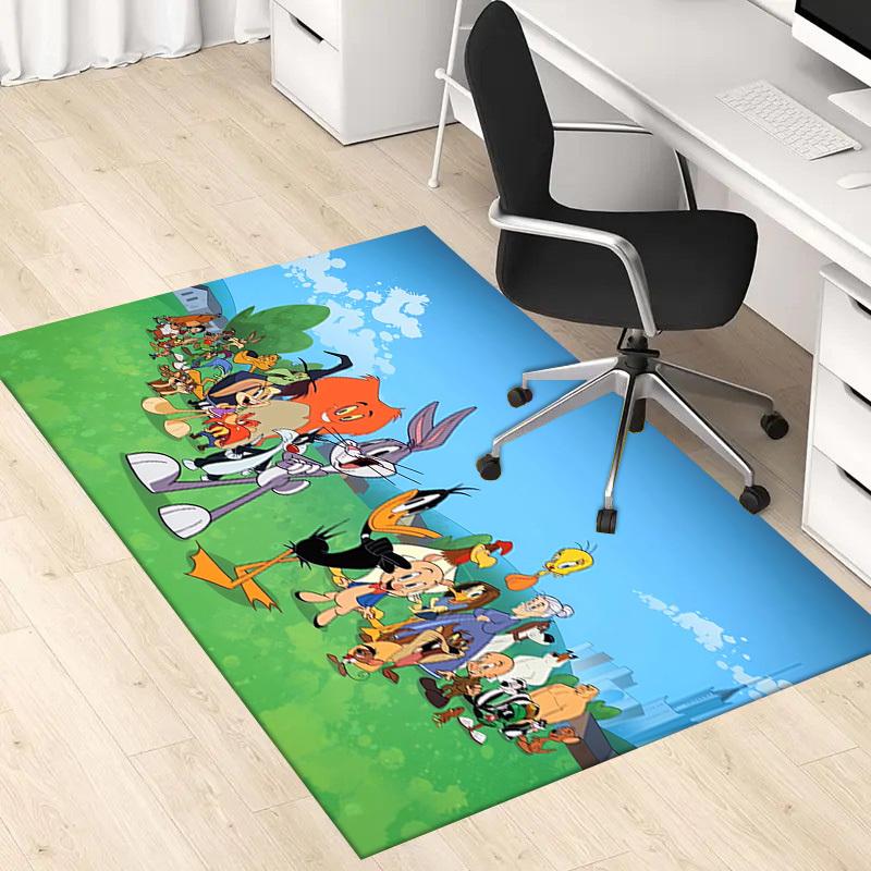 1pc Office Carpet Chair Mats Looney Tunes Characters Group Perfect for Office Chairs, Living Rooms, Or Bedrooms,Polyester Carpet.HDT186