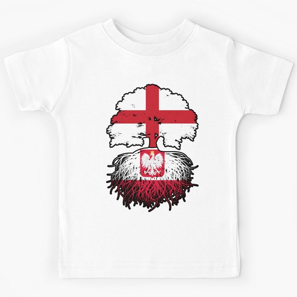 Poland Polish English England Tree Roots Flag Kids T-Shirt 170