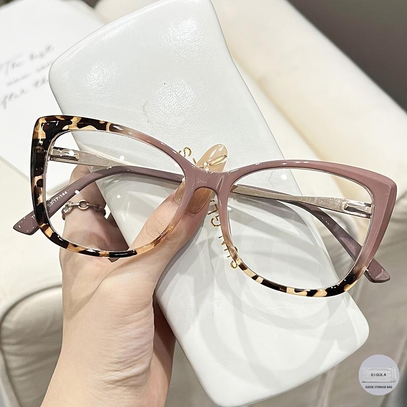 

Trendy Large-Frame Reading Glasses with Square And Round Designs світло-рожевий колір