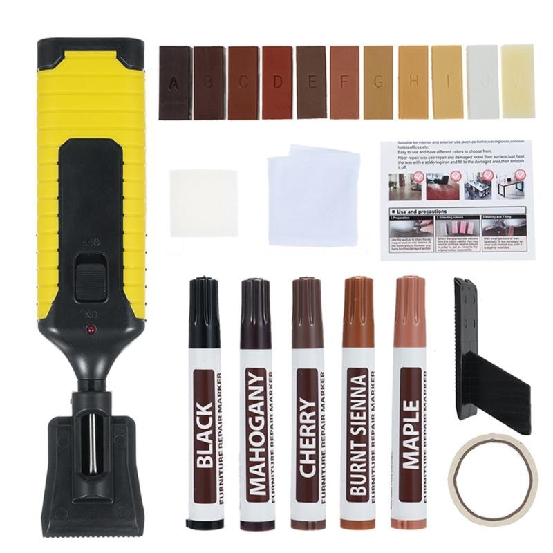 Professional Floor Repair Set With 11 Color Wax Stick for Scratches Stain Cracks On Laminate Wood Furniture Restoration