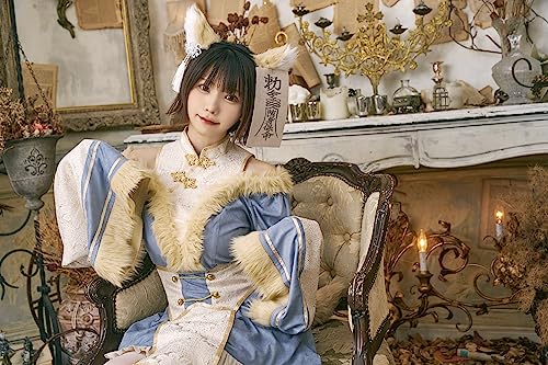 Clearstone Dusty Confi Halloween Fox Jiangshi Costume for Women, Blue