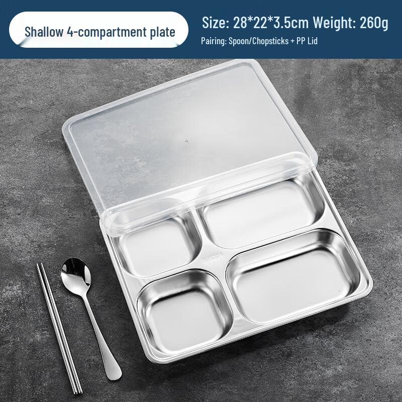 Wuhe 304 Stainless Steel Divided Bento Box with Utensils