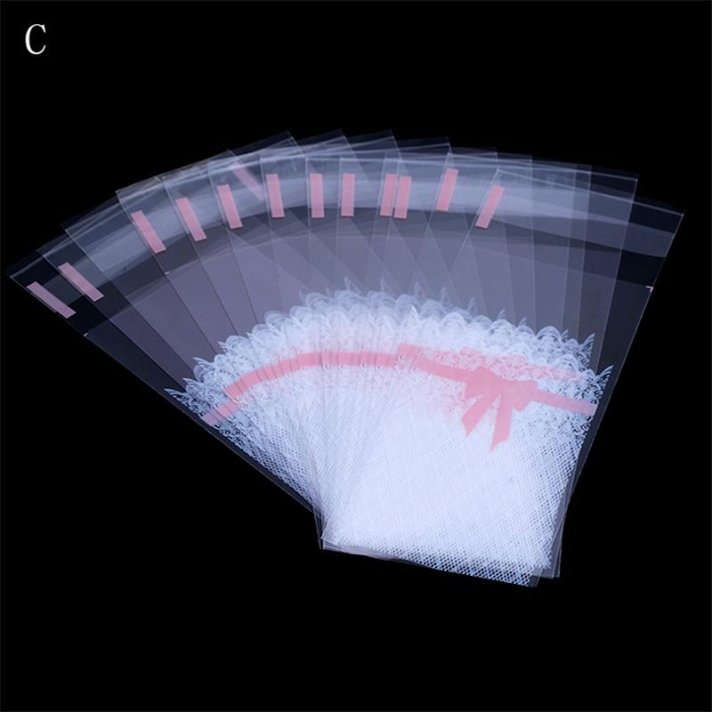 100 bucăți mini ambalaje din plastic pentru prăjituri, pungi de ambalare pentru cupcake, pungi autoadezive Opp