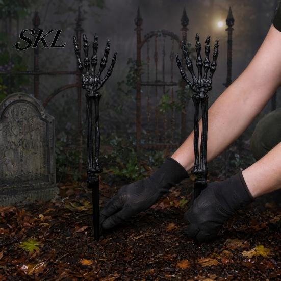 Halloween Home Decoration Decoration, Plastic Skeleton Hand Yard Stake, Realistic Bone Prop for Outdoor Festive Decor Garden Decor, Spooky Party