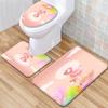 Flamingo Bathroom Toilet Three-Piece Floor Mat Doormat Bathroom Carpet