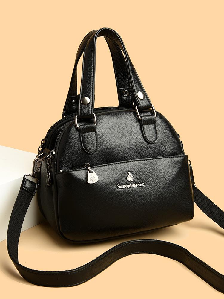 

Мягкая кожаная сумка через плечо, модный многофункциональный рюкзак, женская портативная сумка чёрный