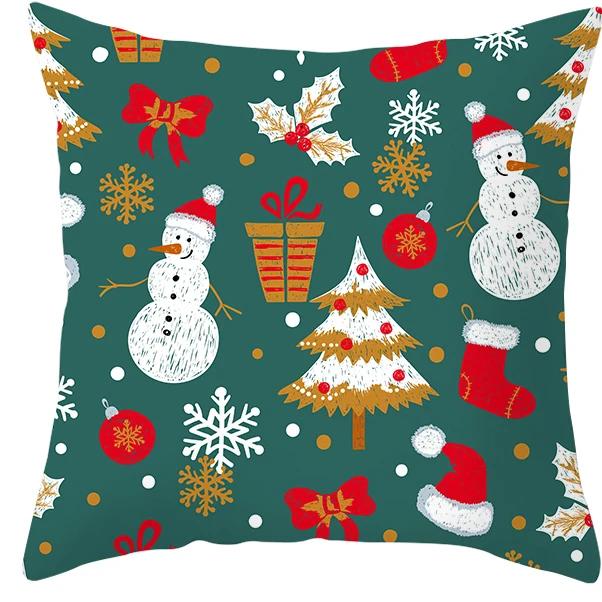 Christmas Decoration Cushion Cover for Sofa Livingroom Throw Pillow Cover % Polyester Resuable Pillow Case Drop Shipping