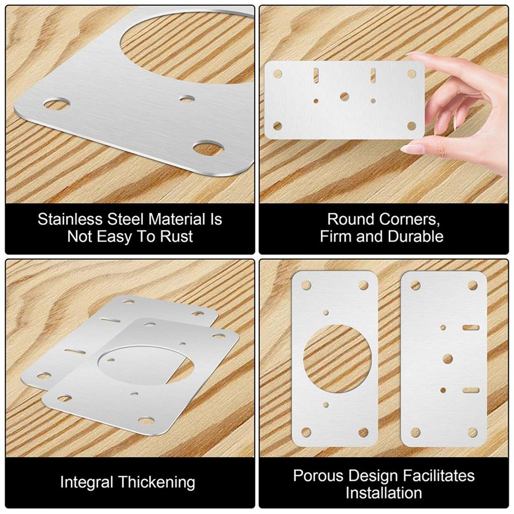 New 12-Pack Hinge Repair Kit - Cabinet Door Hinge Repair Plate Hinge Fixing Plate for Kitchen Cupboard Door Locker Cabinet