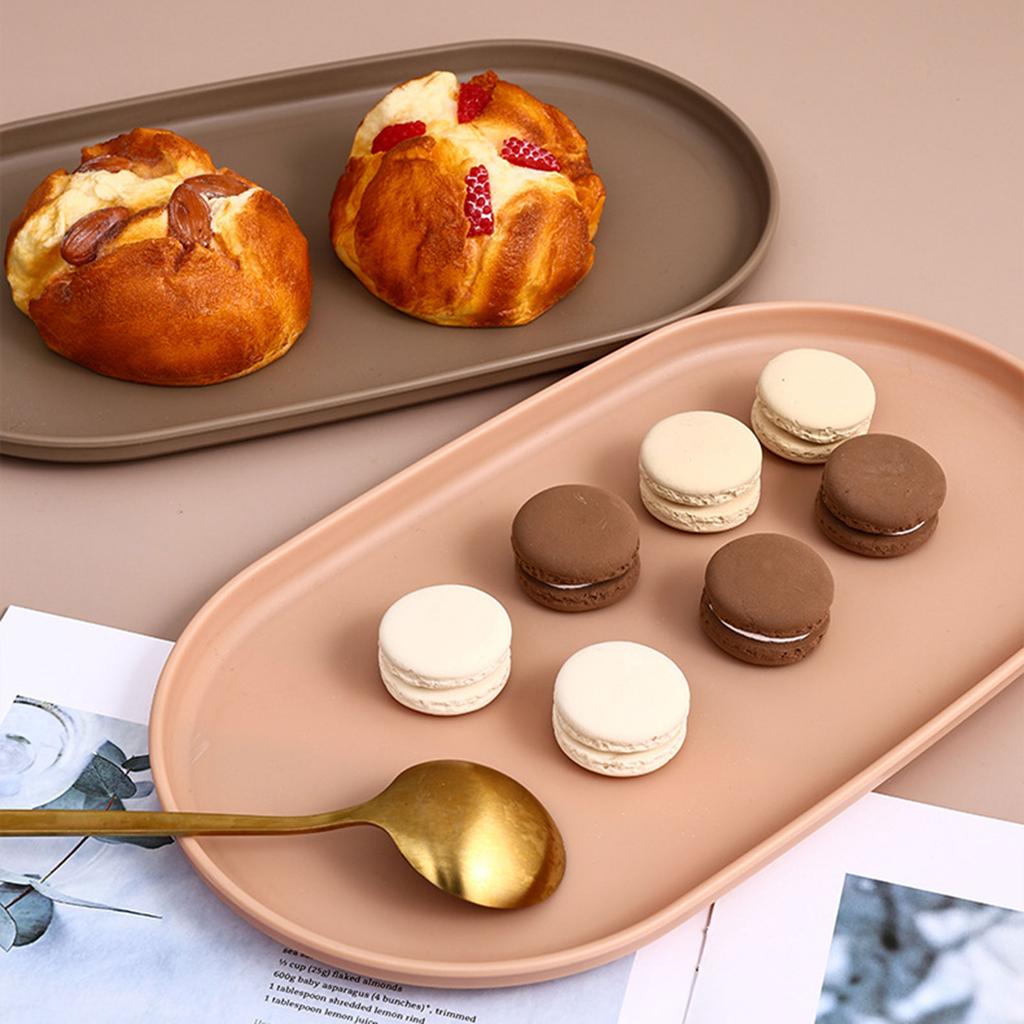 Plastic Oval Serving Tray Kitchen Fruit Dessert Tray Multifunction Food Plate Organizer Desktop Cosmetic Jewelry Tray