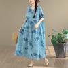 DIMANAF New 2026 Women Plus Size Spring Summer Casual Long Dress Floral Print Cotton Loose Oversize Maxi Beach Sundress