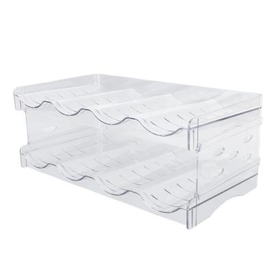 Stackable Water Bottle Organizer Double Layer Transparent Plastic Desktop Cup Storage Rack for