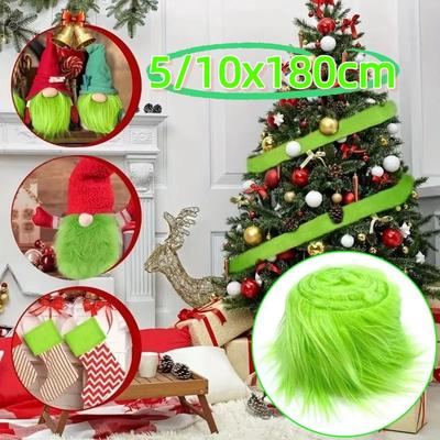 DIY Kunstfellband Weich Zuschneidbar Weihnachtsbaumdeko Band Waschbar Grün/Weiß Besatzstoff Nähzubehör
