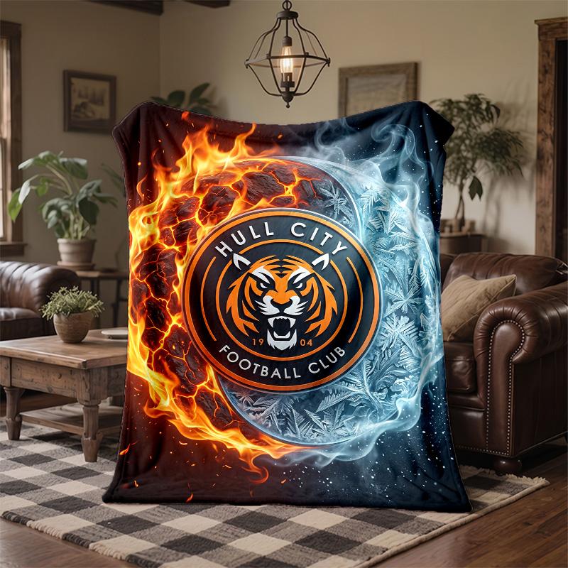 Hull City Football Print Flannel Blanket Soft Warm Sofa Bed Throw Blanket For Home Office Bedroom