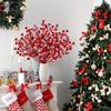 10Pcs Home Decoration Snowflake Red Berry Branche Chritsmas Tree Pendant for Home Decor Xmas New Year Gift Accessory