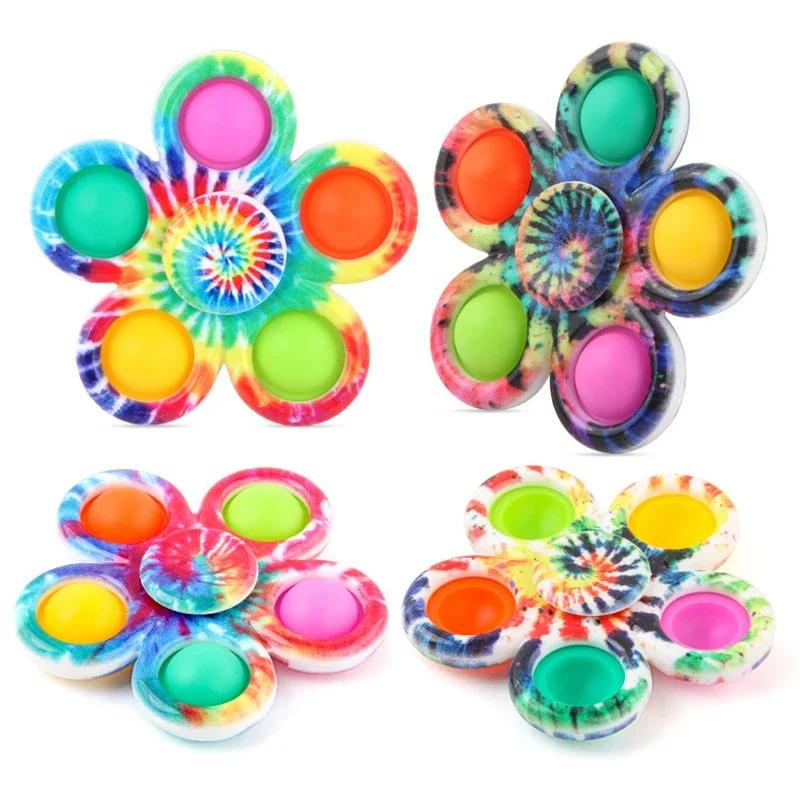 Fidget Spinner Simple Hand Spinner Finger Push Bubble Hand Spinner For ADHD Anxiety Stress Relief Sensory Party Favor For Kids