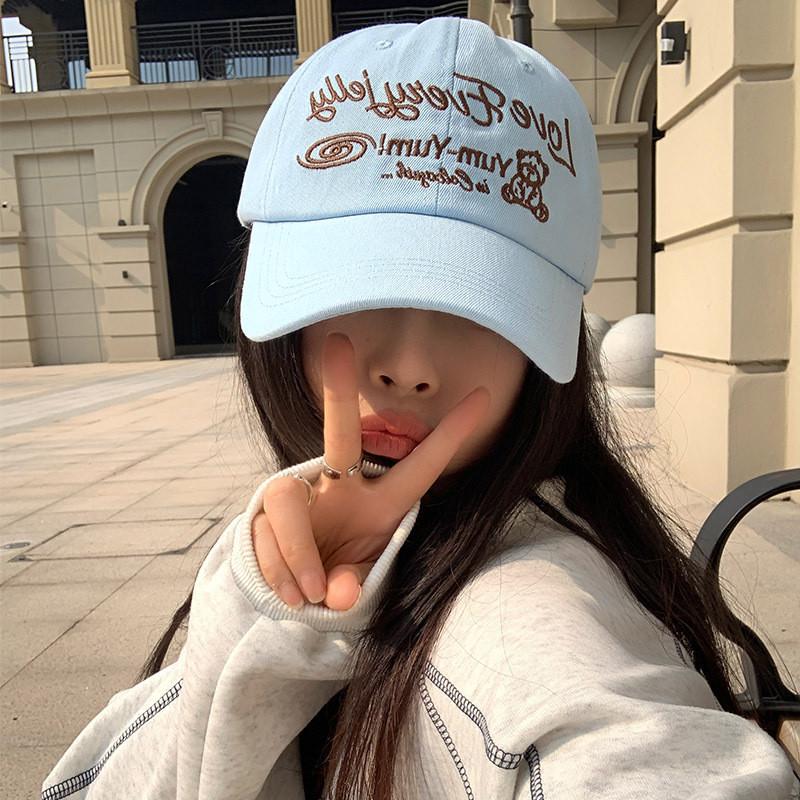 Blue Embroidered Modern Soft Baseball Cap For Women Flattering Suitable Design