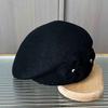Ladies Autumn and Winter Elegant Flower Woolen Duck Tongue Beret Temperament Stewardess Hat Fashion Styling Top Hat