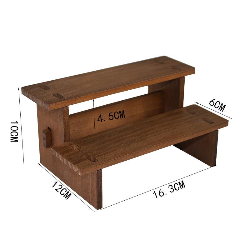 Retro Massivholz Haarnadel Leiterregal - Armband- & Puppenständer