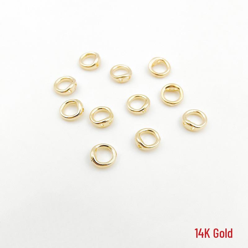 Gilded Double-Hole Jump Ring for DIY Jewelry - Strong Color Retention, Ideal for Pearl Bracelets & Necklaces.