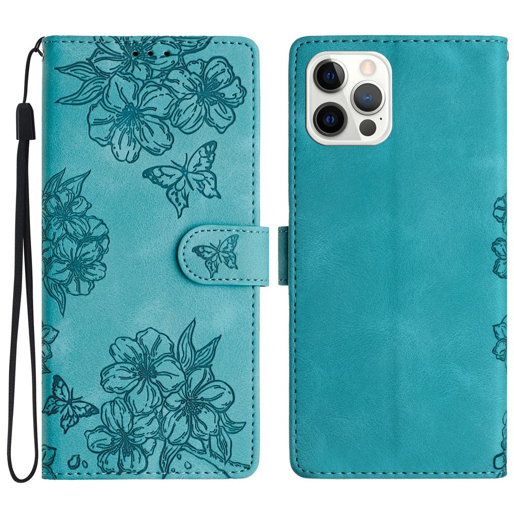For iPhone 13 Pro Imprinted Pattern Wallet Phone Cover Skin-Touch Feeling PU Leather Cell Phone Case