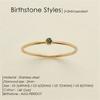 eManco Stainless Steel Birthstone Ring  Gold Color Simple Fashion Style For Women Festival Party Gift