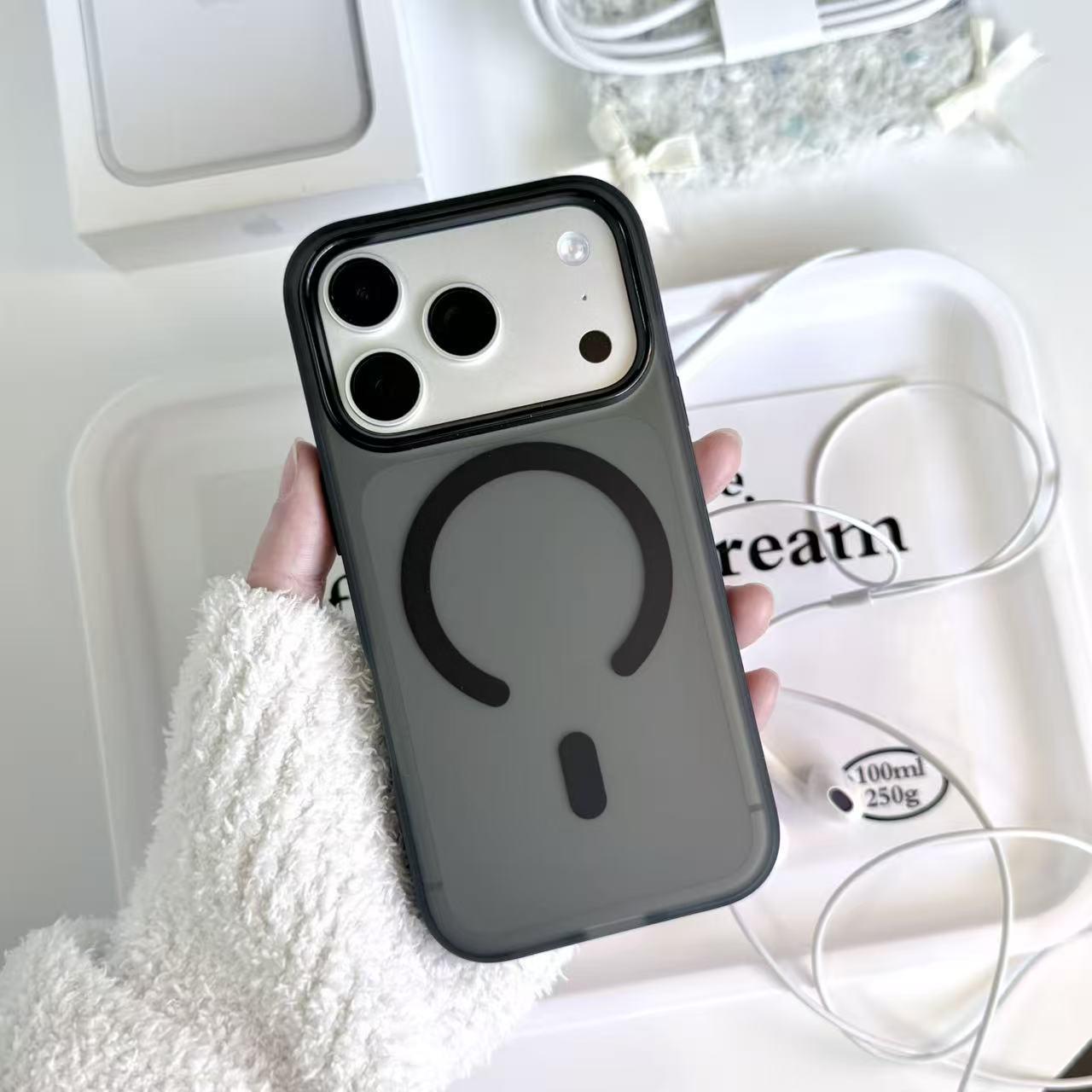 

iPhone 17 Pro Max Frosted Magnetic Case - Semi-Transparent, Anti-Drop iPhone 14 Pro Max