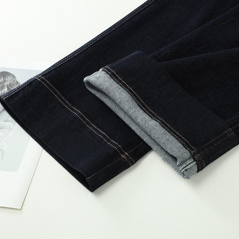 Women's High-Waisted Retro Wide-Leg Denim Pants - Dark Blue, Petite, 2024 Spring/Summer Collection