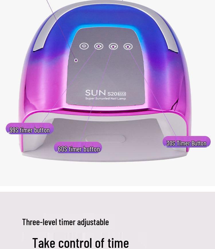 200W Portable Rechargeable Nail Gel Curing Lamp for Salon and Home Use