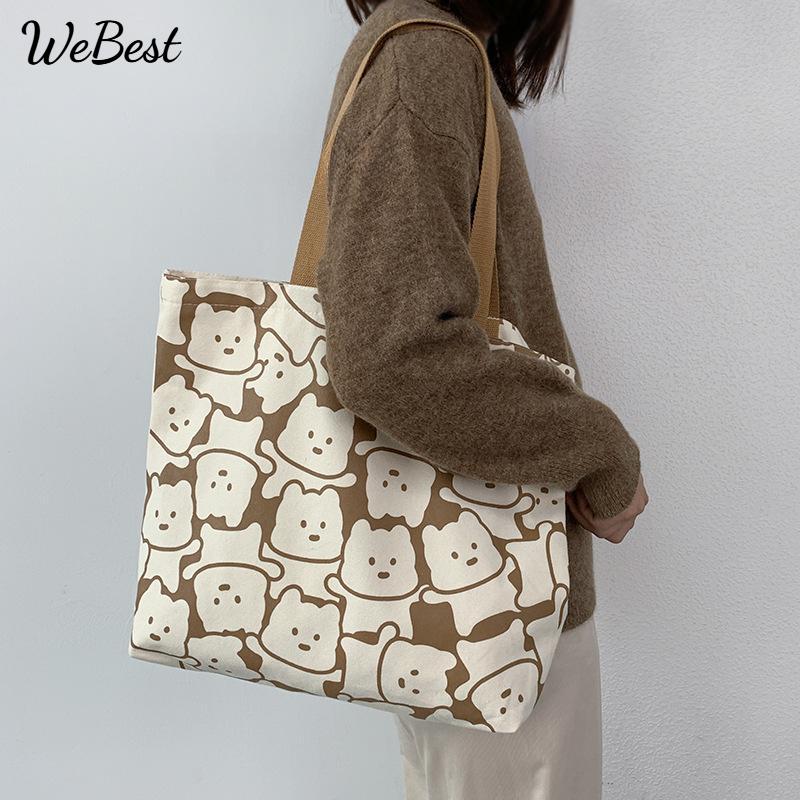 

Canvas Bag Women Single Shoulder Cute Travel Canvas Bag