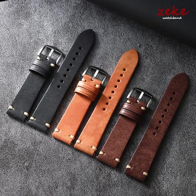 Handmade Stitching Cowhide Watch Strap 18mm 19mm 20mm 21mm 22mm Matte Leather Strap for Rolex for Omega Quick Release Watchband