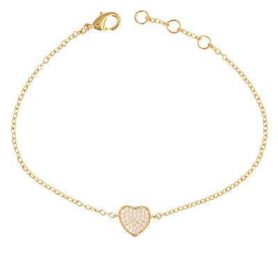 [R3135] - Gold Plated Bracelet 'Love' White Gold - 9x9 Mm