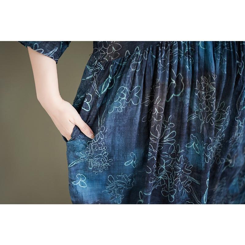 DIMANAF 2026 Summer Beach Women Plus Size Vintage Lady Long Dress Loose Oversize Maxi Print Cotton New