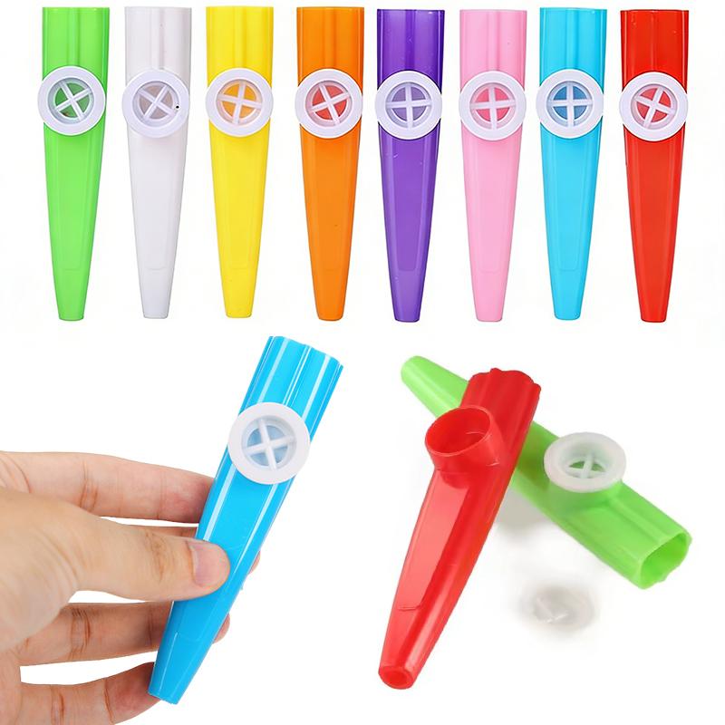 5-20PCS Colorful Plastic Kazoo Whistle Portable Harmonica Flute Instrument Learn Easily Funny Whistle for Music Lovers Gifts ZYF