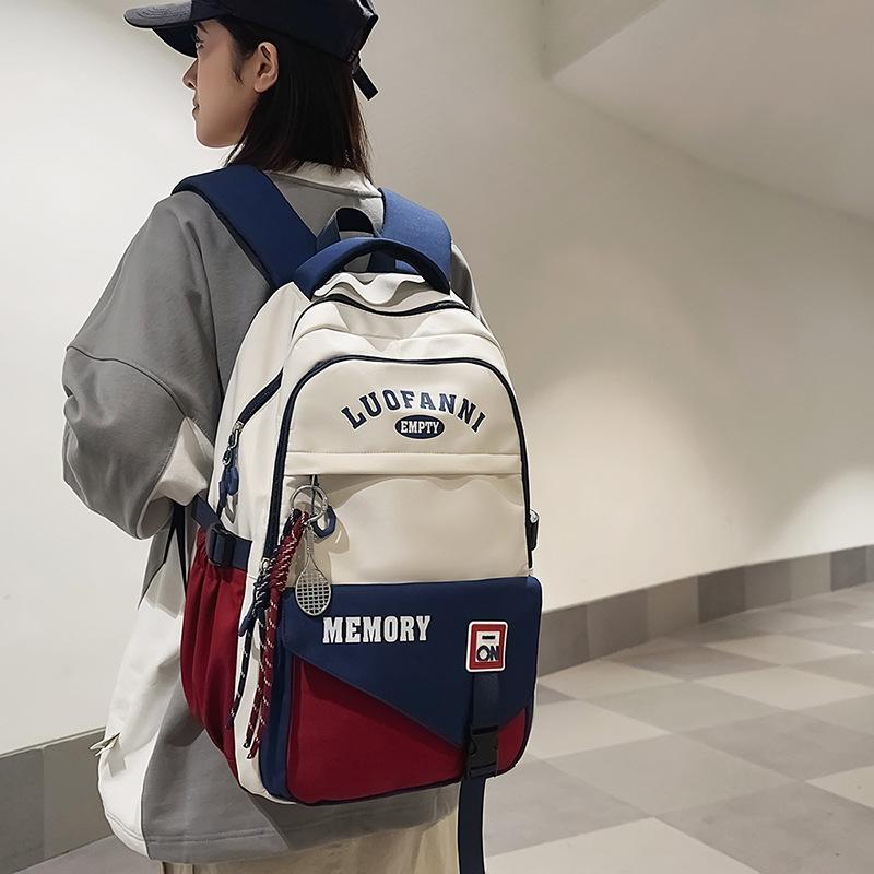 Schoolbag New Burden Reduction Backpack Girls Korean Edition Campus Junior High School Student High School Student School Bag Men's Large Capacity 