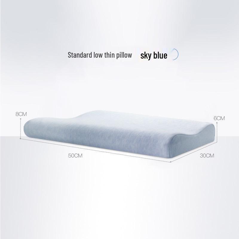 Single Person Memory Foam Neck Support Pillow - Soft, Thin, Long Design for Adults