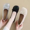Shallow Mouth Flat Bottom Small Leather Shoes Women's Autumn New Round Head Bow Low Heel Casual