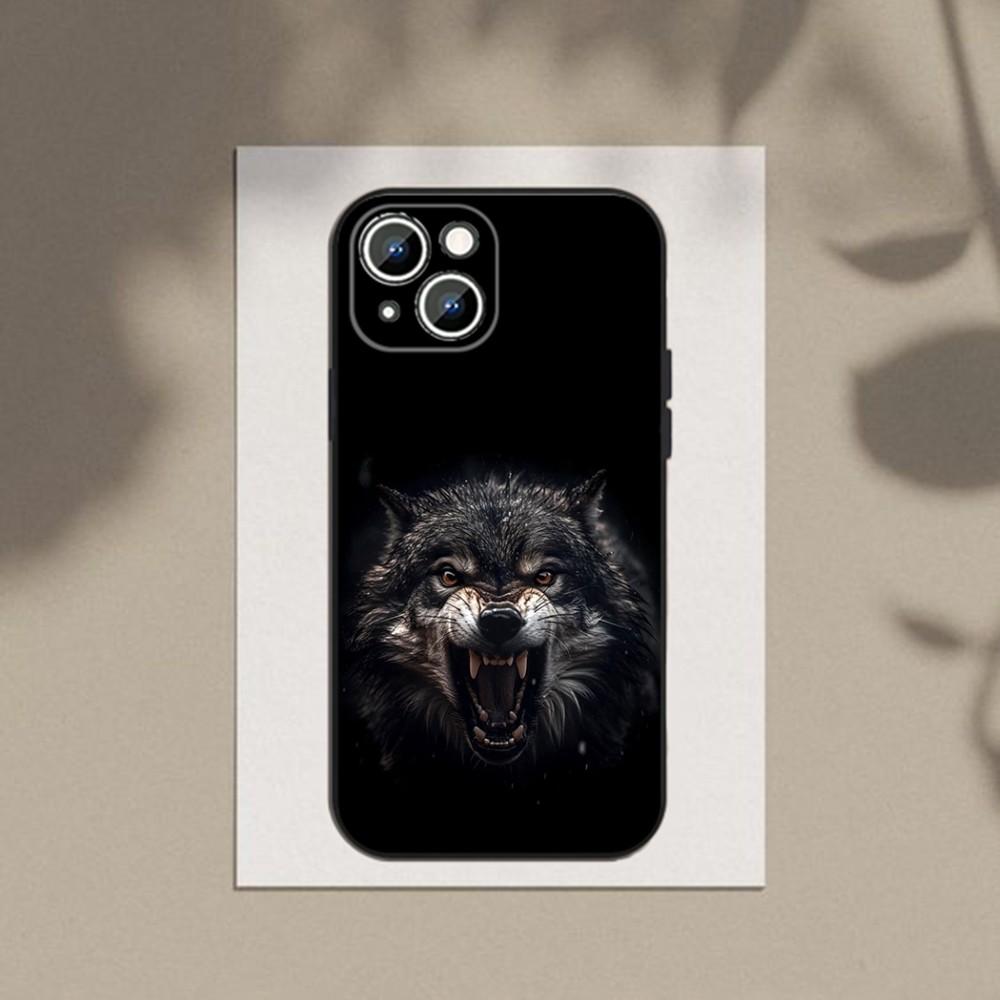 Die Wolf Handyhülle Handyhülle Für Apple iPhone 15,14,13,12,11,XS,XR,X,8,7,Pro,Max,Plus,mini Silikon Schwarze Hülle