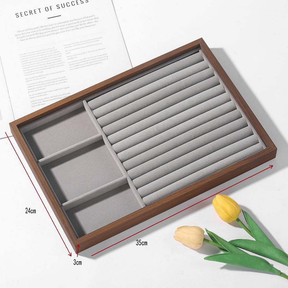 Rosewood Jewelry Box & Display Tray for Earrings and Necklaces