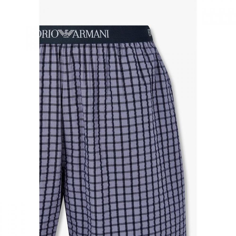 Emporio Armani Men S elaStic Lounge ShortS Check Pattern 0815331006