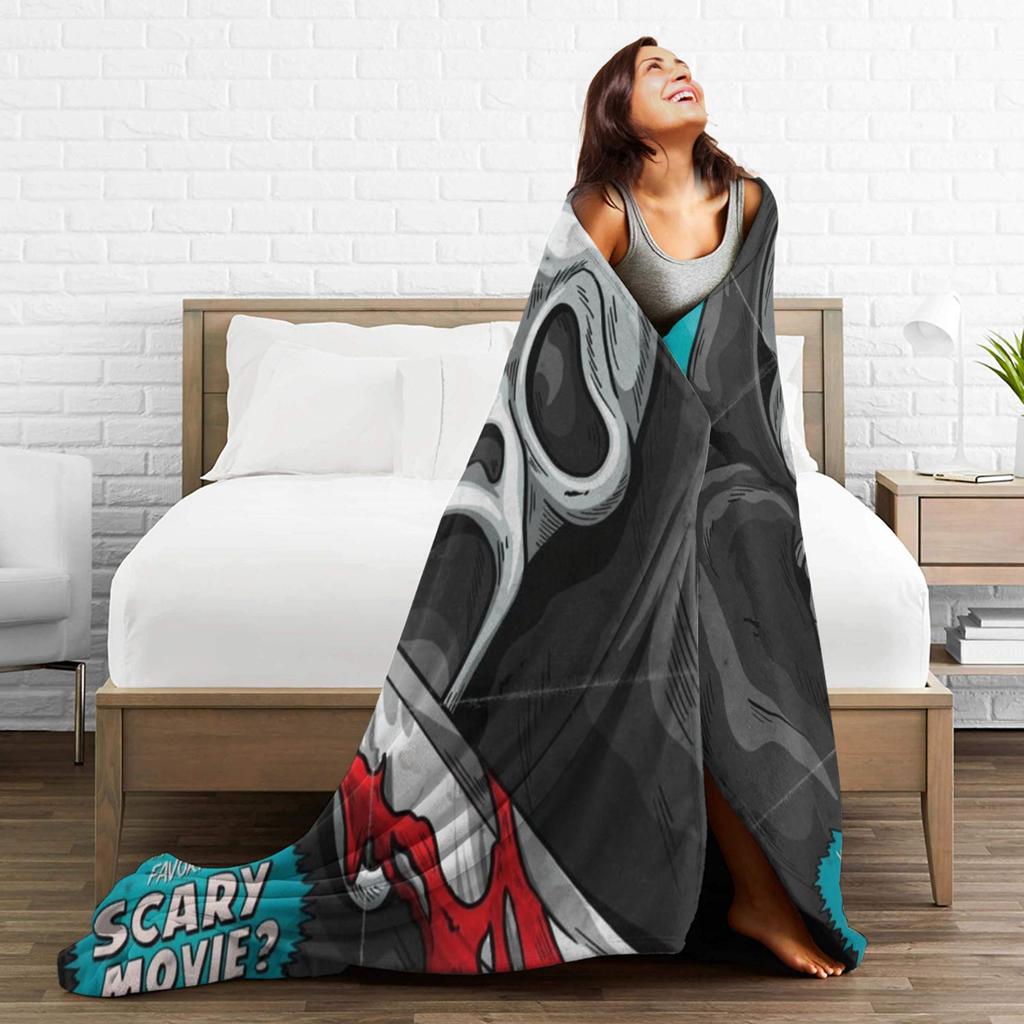 Scream Movie Horror Blanket Quality Warm  Bedding Throws Autumn Kids Living Room Graphic Bedspread