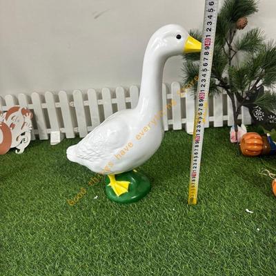White Geese Resins Statue Weather Resistant Light Weight Gooses Statue for Outdoor Garden Lawn Decoration 55KF